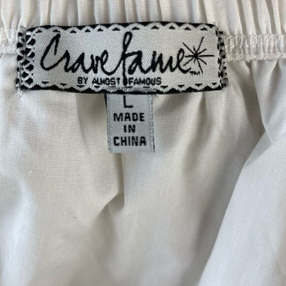 NWT Crave Fame White Shoulder Less Top Size L - Picture 6 of 7